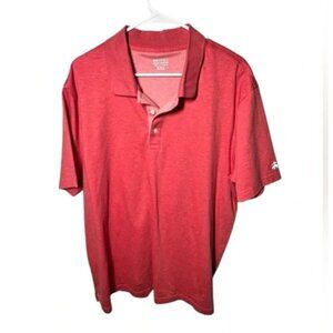 Brooks Brothers Mens XXL Red Heathered Polo Shirt Short Sleeve Cotton Blend